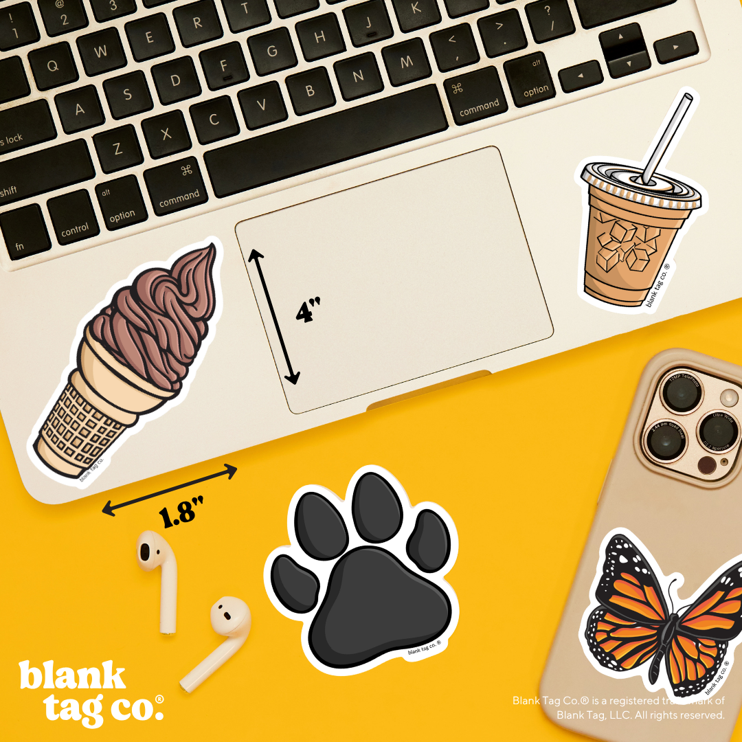 Blank Tag Co.® Waterproof Sticker - Chocolate Soft Serve Ice Cream