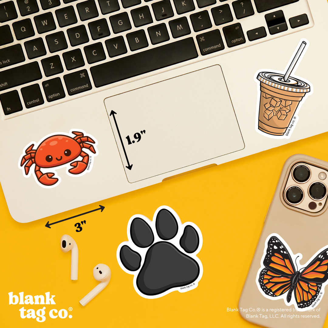 Blank Tag Co.® Waterproof Sticker - Crab