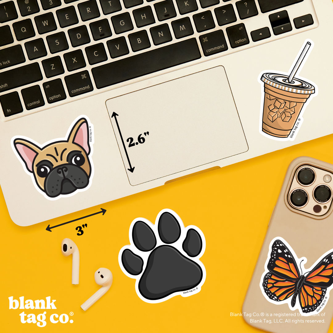 Blank Tag Co.® Waterproof Sticker - French Bulldog Face