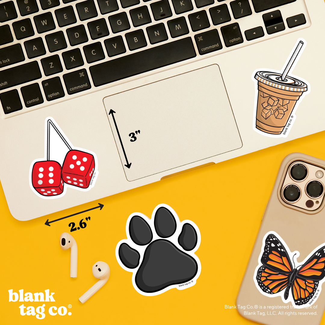 Blank Tag Co.® Waterproof Sticker - Fuzzy Dice