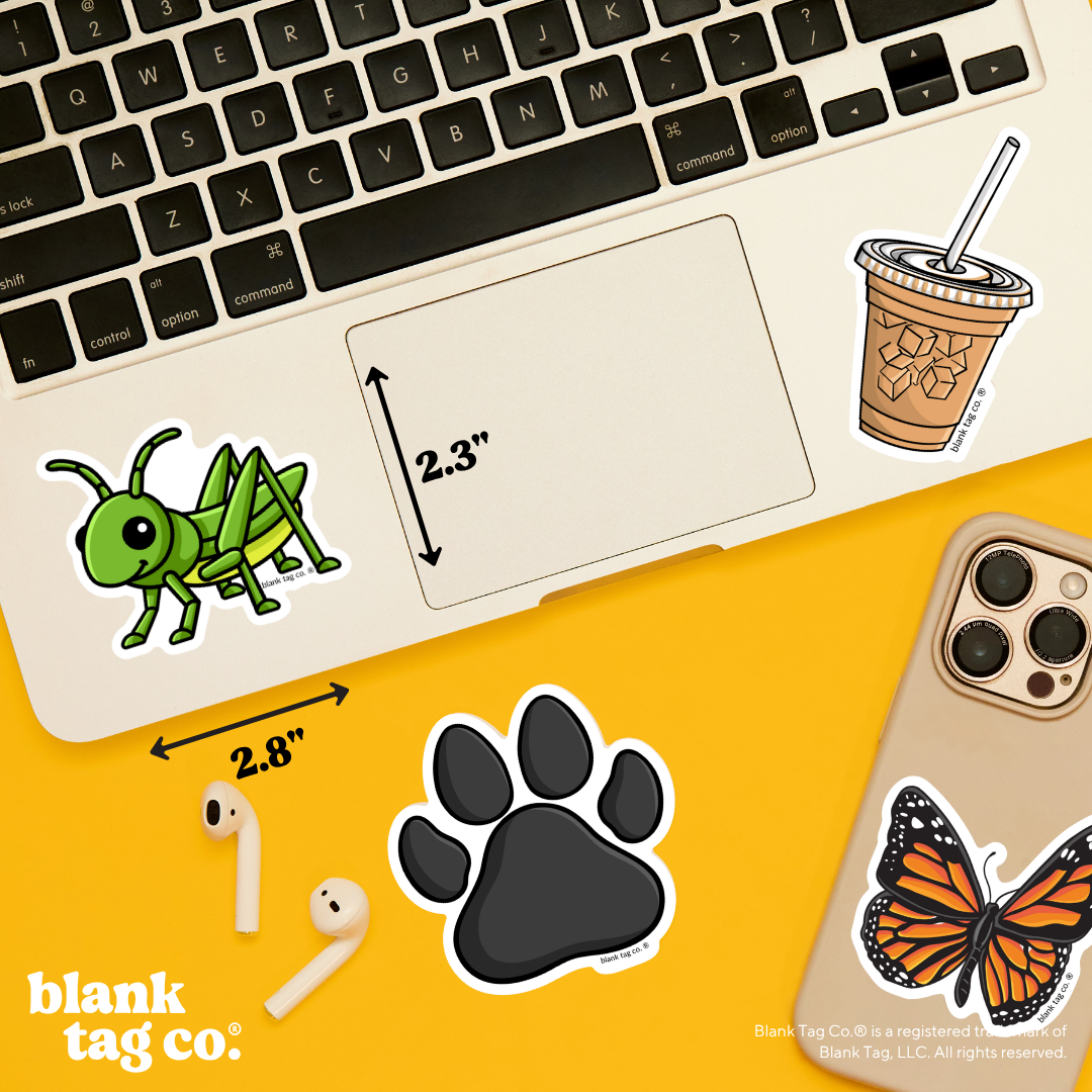 Blank Tag Co.® Waterproof Sticker - Grasshopper