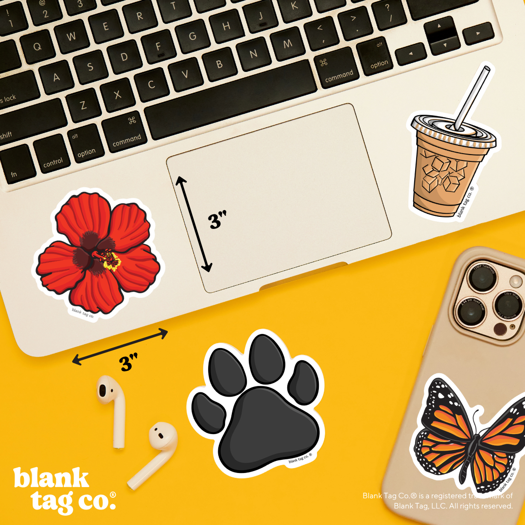 Blank Tag Co.® Waterproof Sticker - Hibiscus