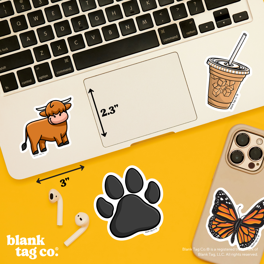 Blank Tag Co.® Waterproof Sticker - Highland Cow