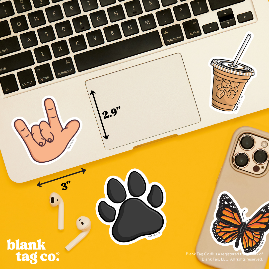 Blank Tag Co.® Waterproof Sticker - I Love You Sign