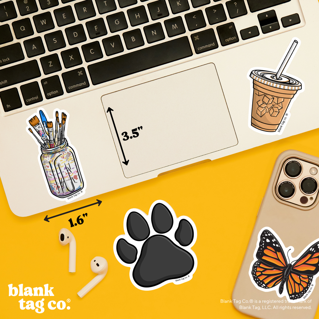 Blank Tag Co.® Waterproof Sticker - Jar of Paint Brushes
