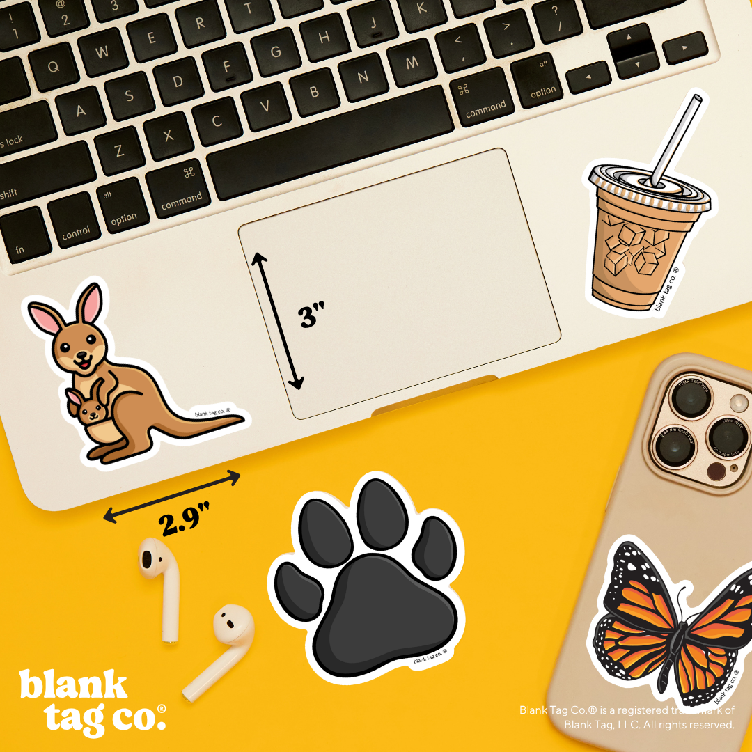 Blank Tag Co.® Waterproof Sticker - Kangaroo