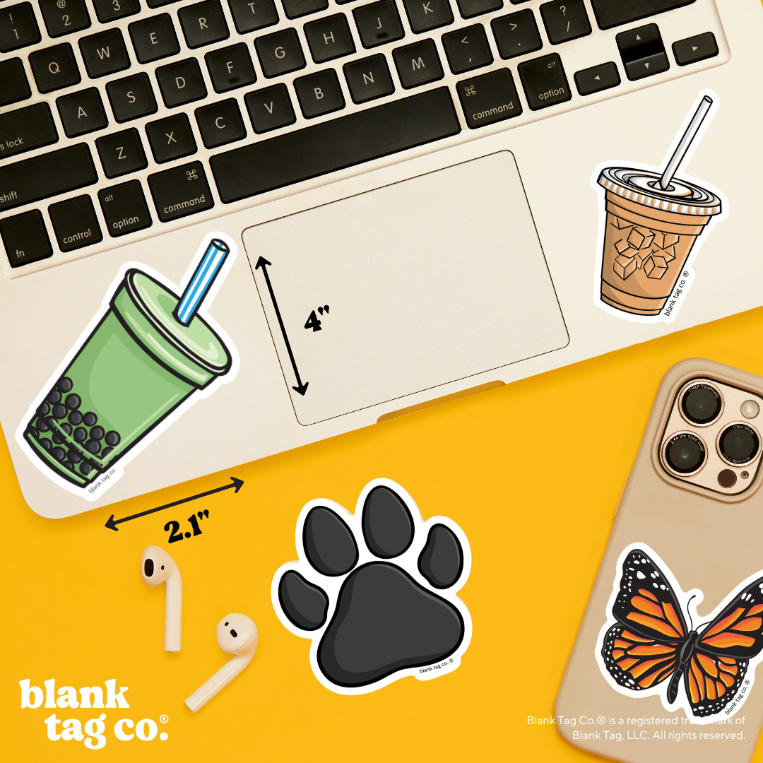 Blank Tag Co.® Waterproof Sticker - Matcha With Boba