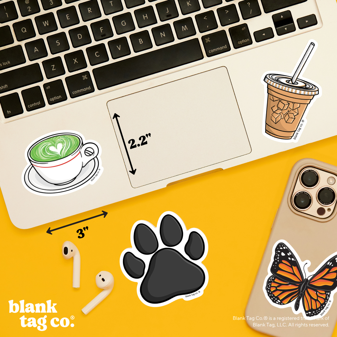 Blank Tag Co.® Waterproof Sticker - Matcha Latte