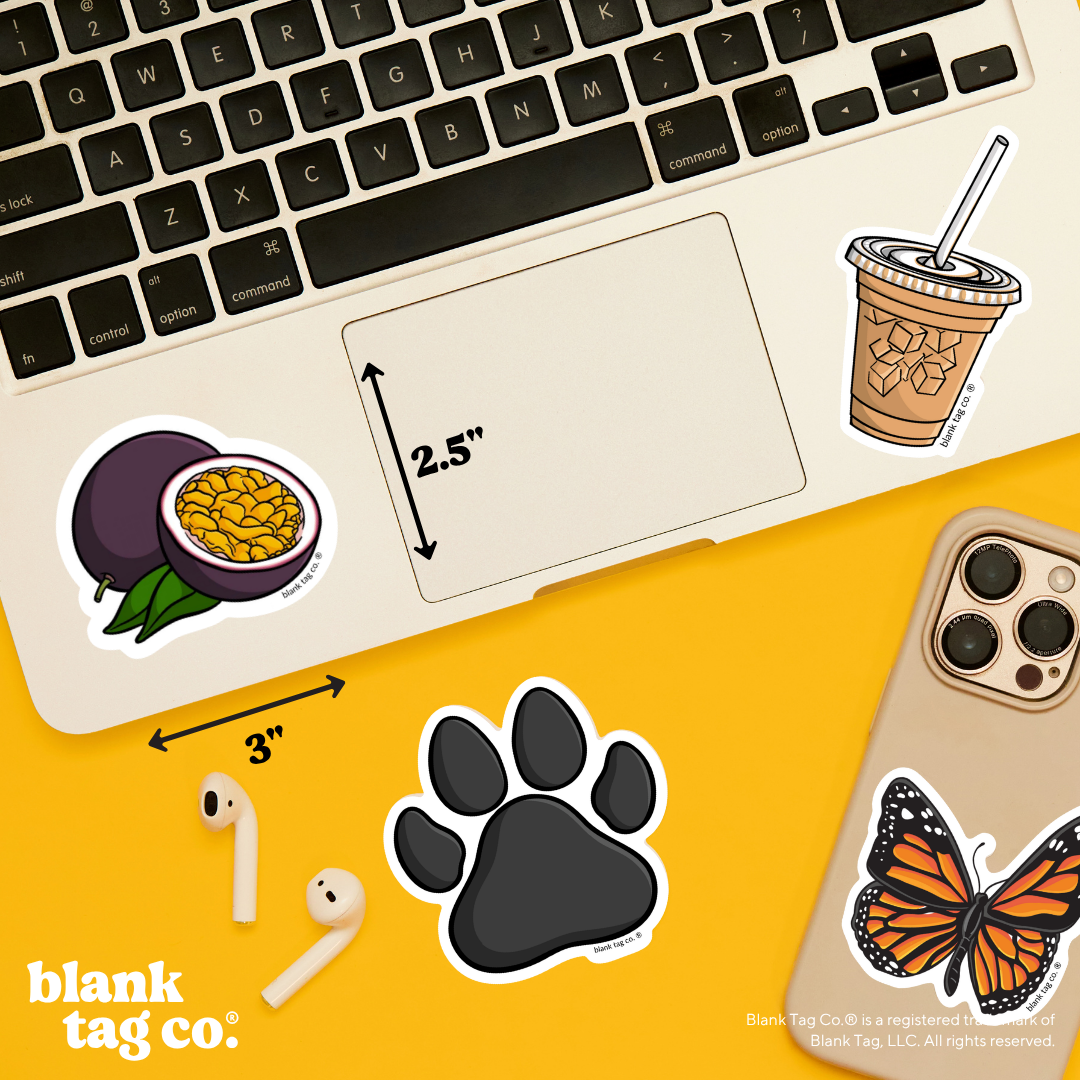 Blank Tag Co.® Waterproof Sticker - Passion Fruit