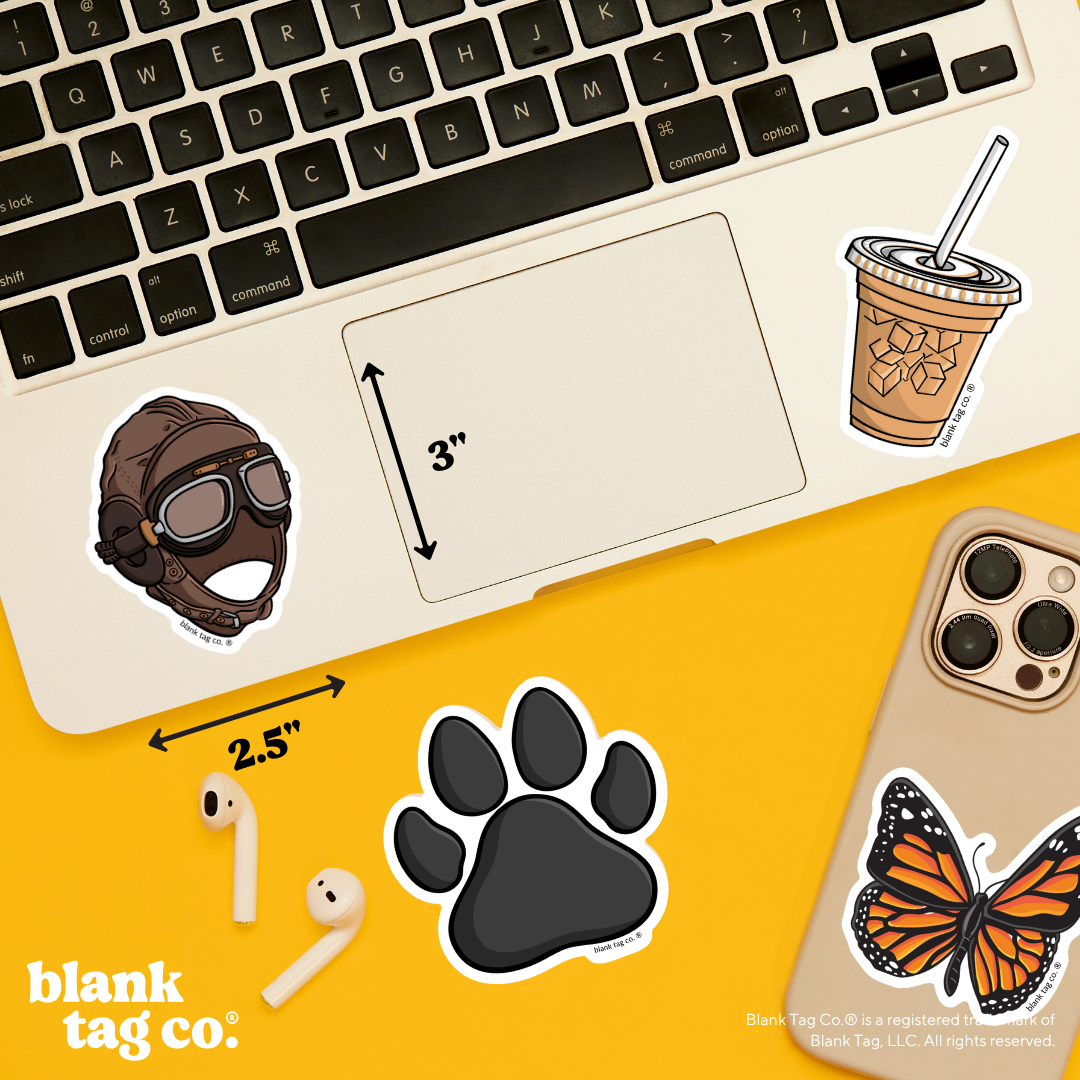 Blank Tag Co.® Waterproof Sticker - Pilot Helmet