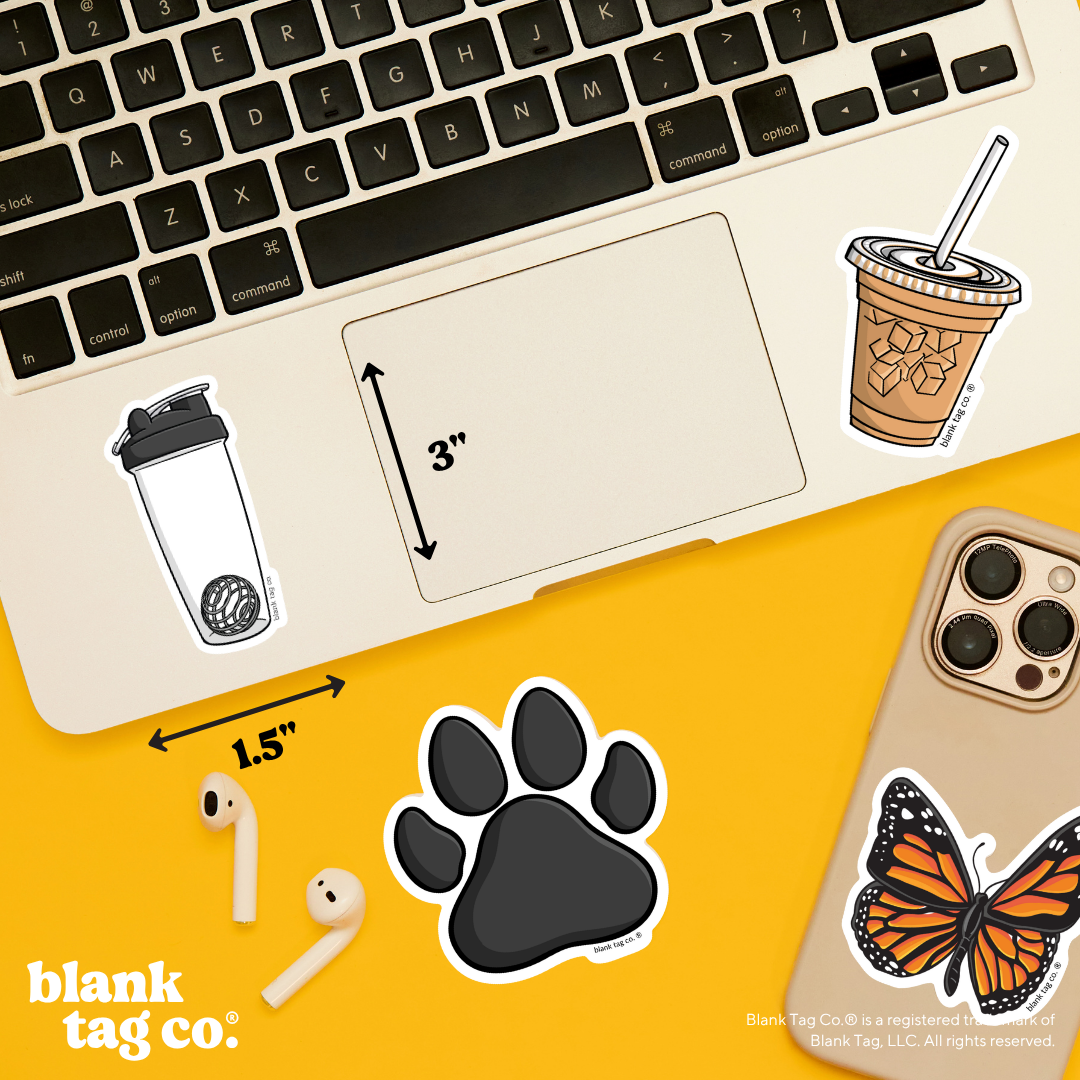 Blank Tag Co.® Waterproof Sticker - Protein Shaker Bottle