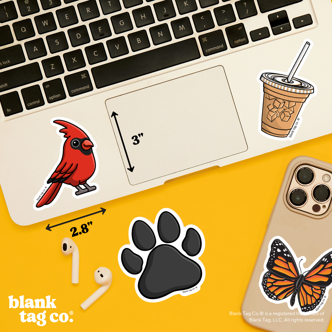 Blank Tag Co.® Waterproof Sticker - Red Cardinal