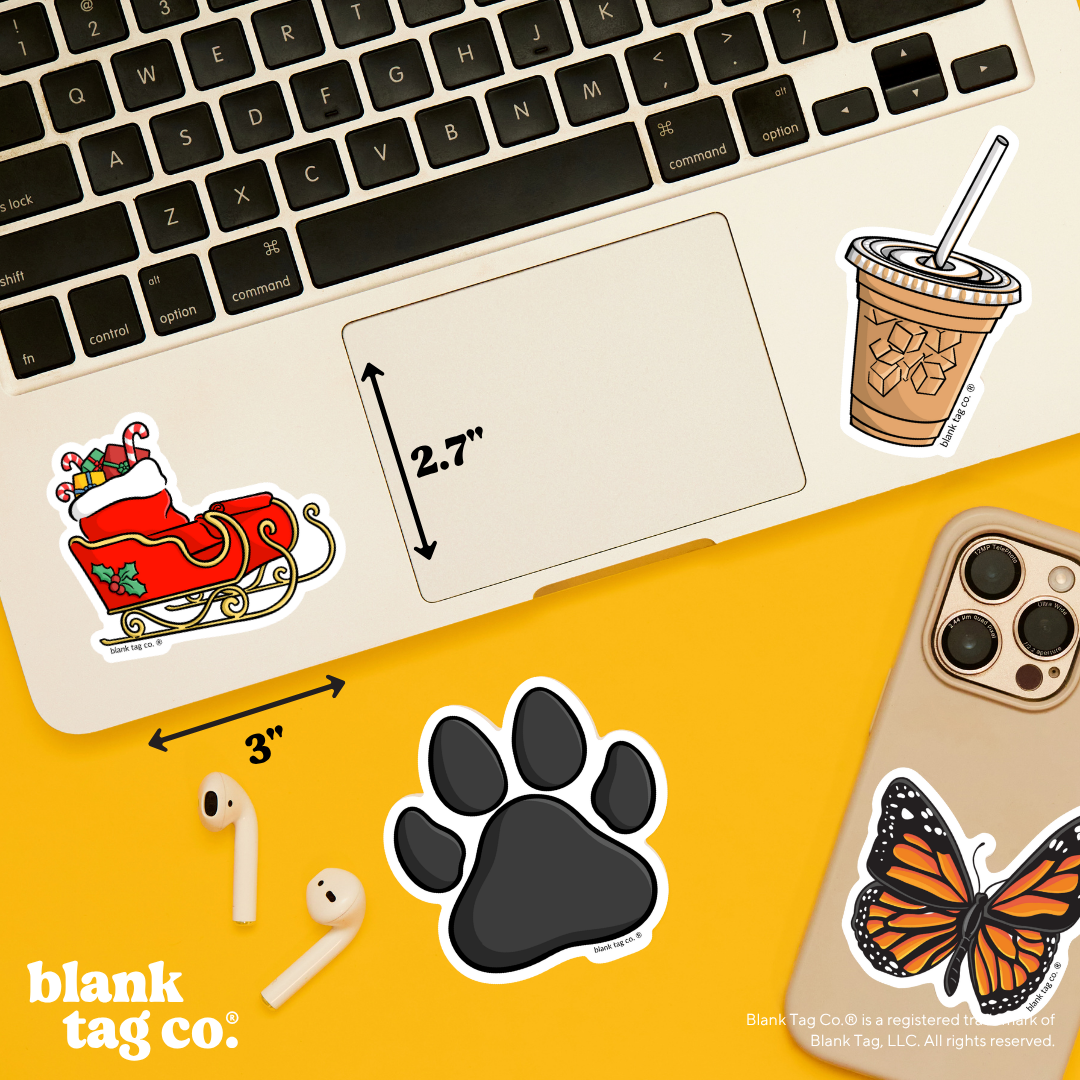 Blank Tag Co.® Waterproof Sticker - Santa Sleigh