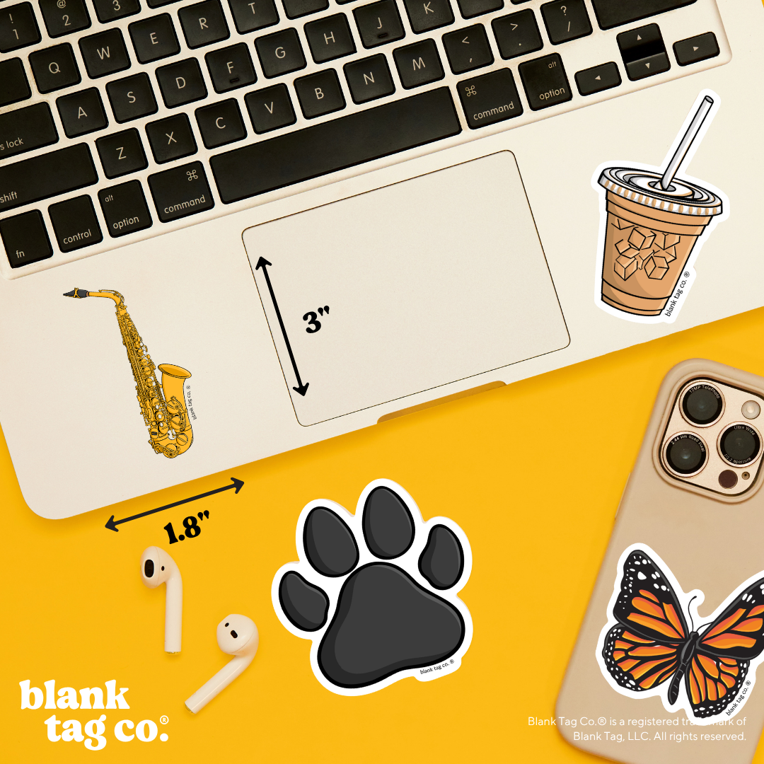 Blank Tag Co.® Waterproof Sticker - Saxophone