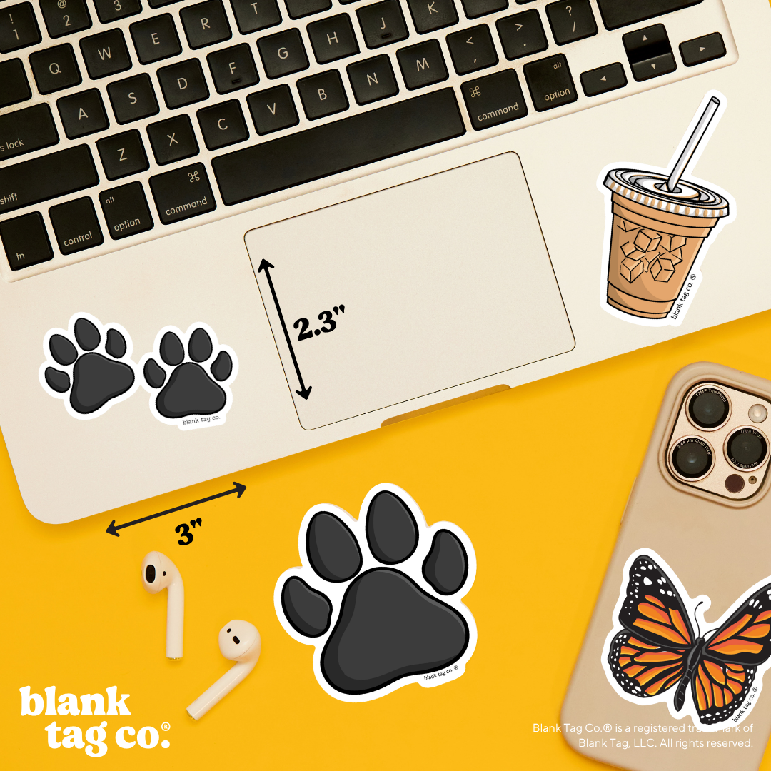 Blank Tag Co.® Waterproof Sticker - Set of Paws
