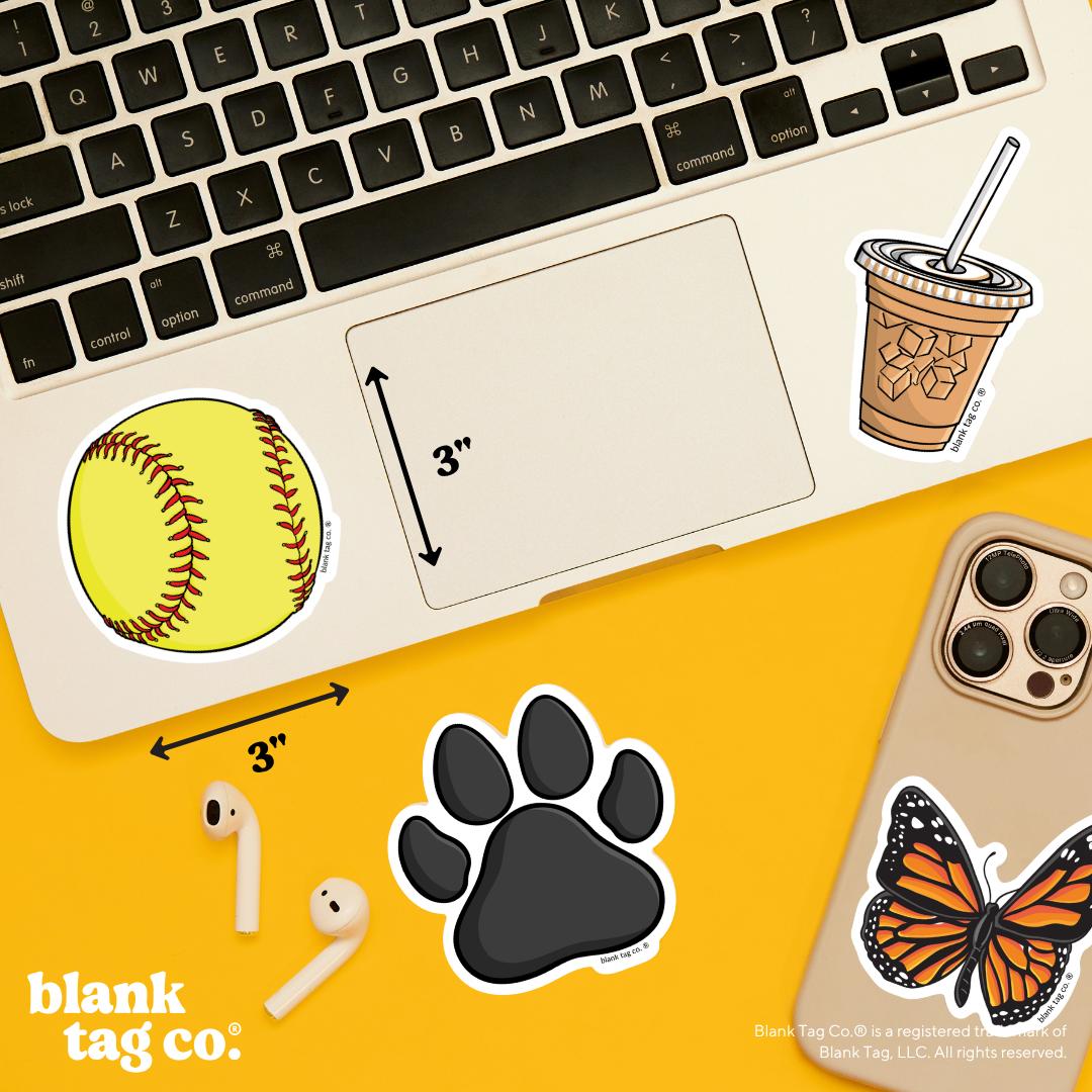 Blank Tag Co.® Waterproof Sticker - Softball