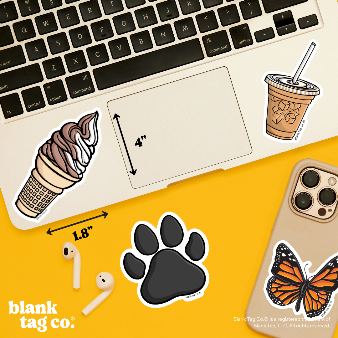 Blank Tag Co.® Waterproof Sticker - Swirl Soft Serve Icecream