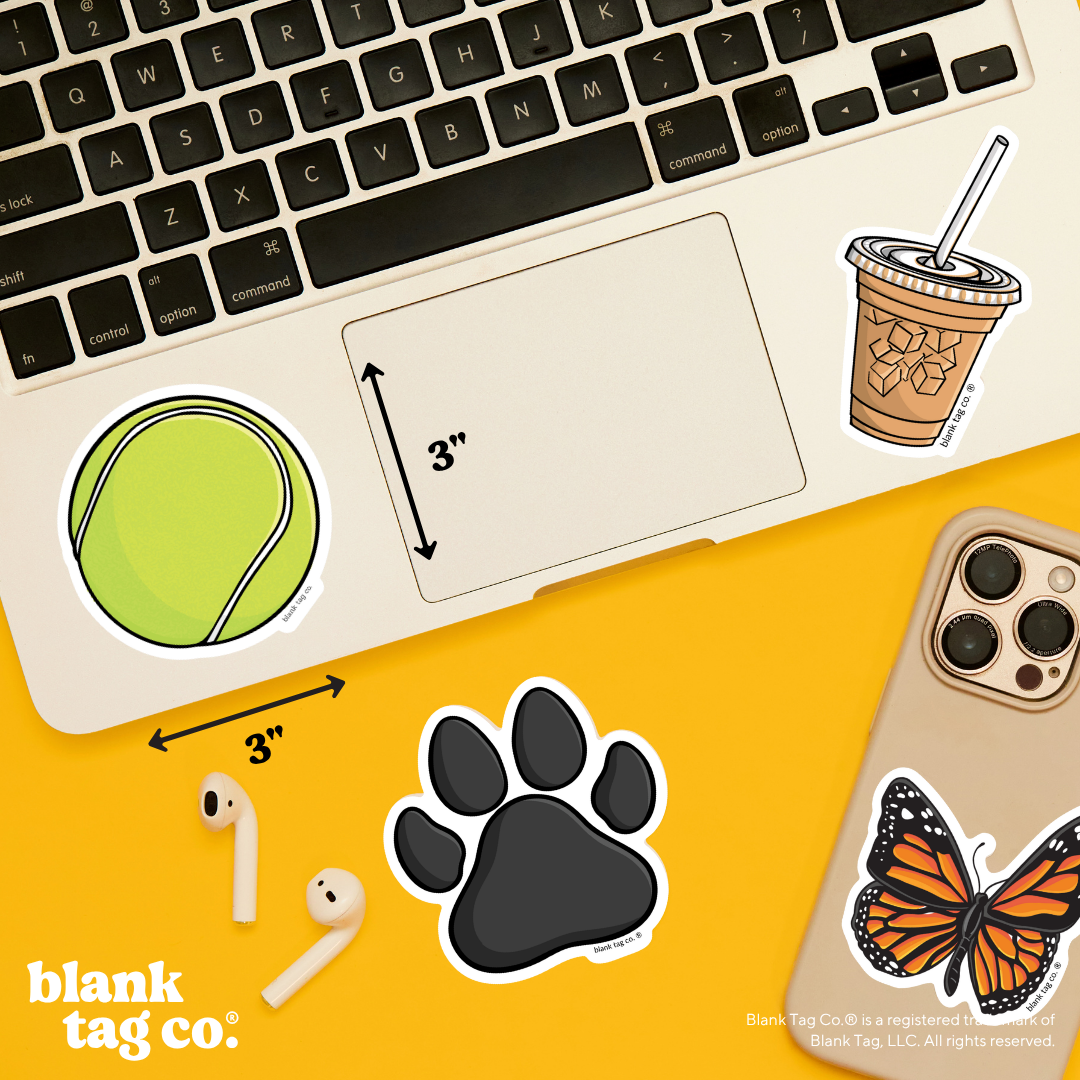 Blank Tag Co.® Waterproof Sticker - Tennis Ball