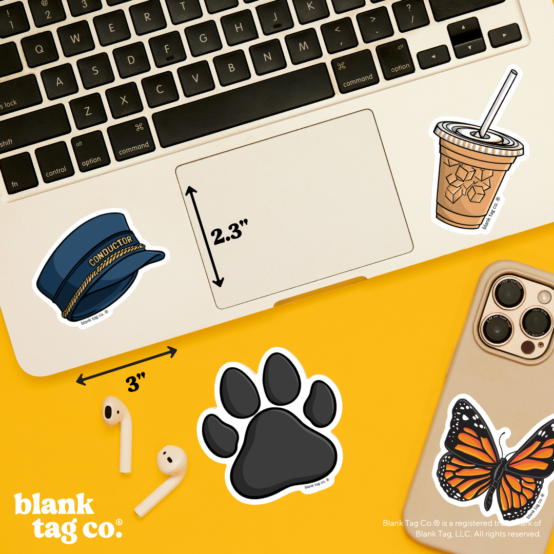 Blank Tag Co.® Waterproof Sticker - Train Conductor Hat