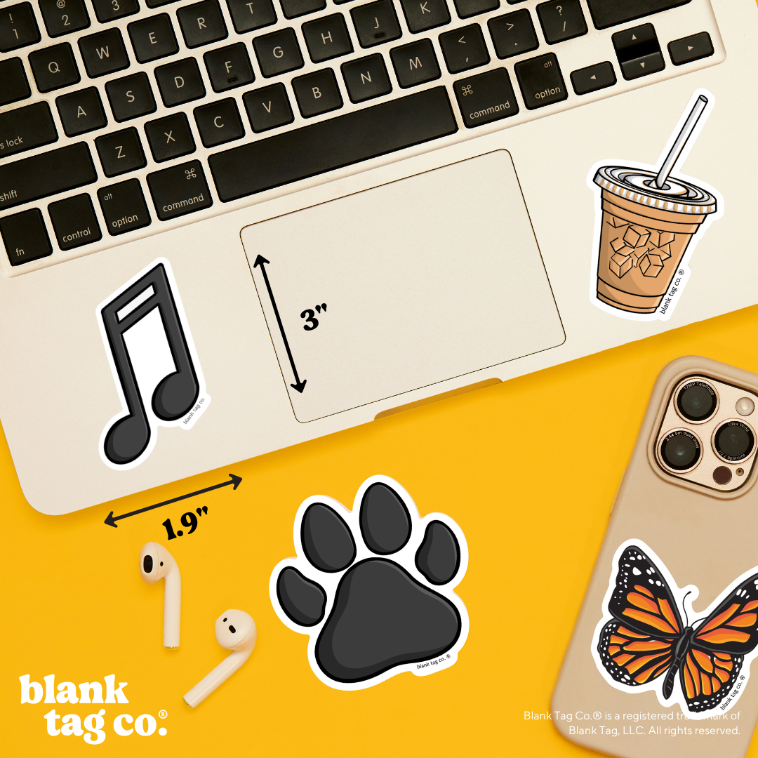 Blank Tag Co.® Waterproof Sticker - Two Sixteenth Note
