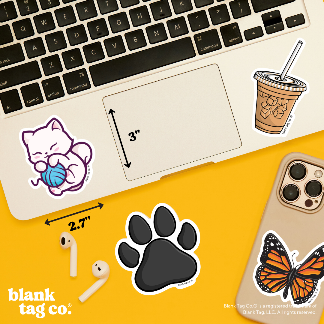 Blank Tag Co.® Waterproof Sticker - White Cat