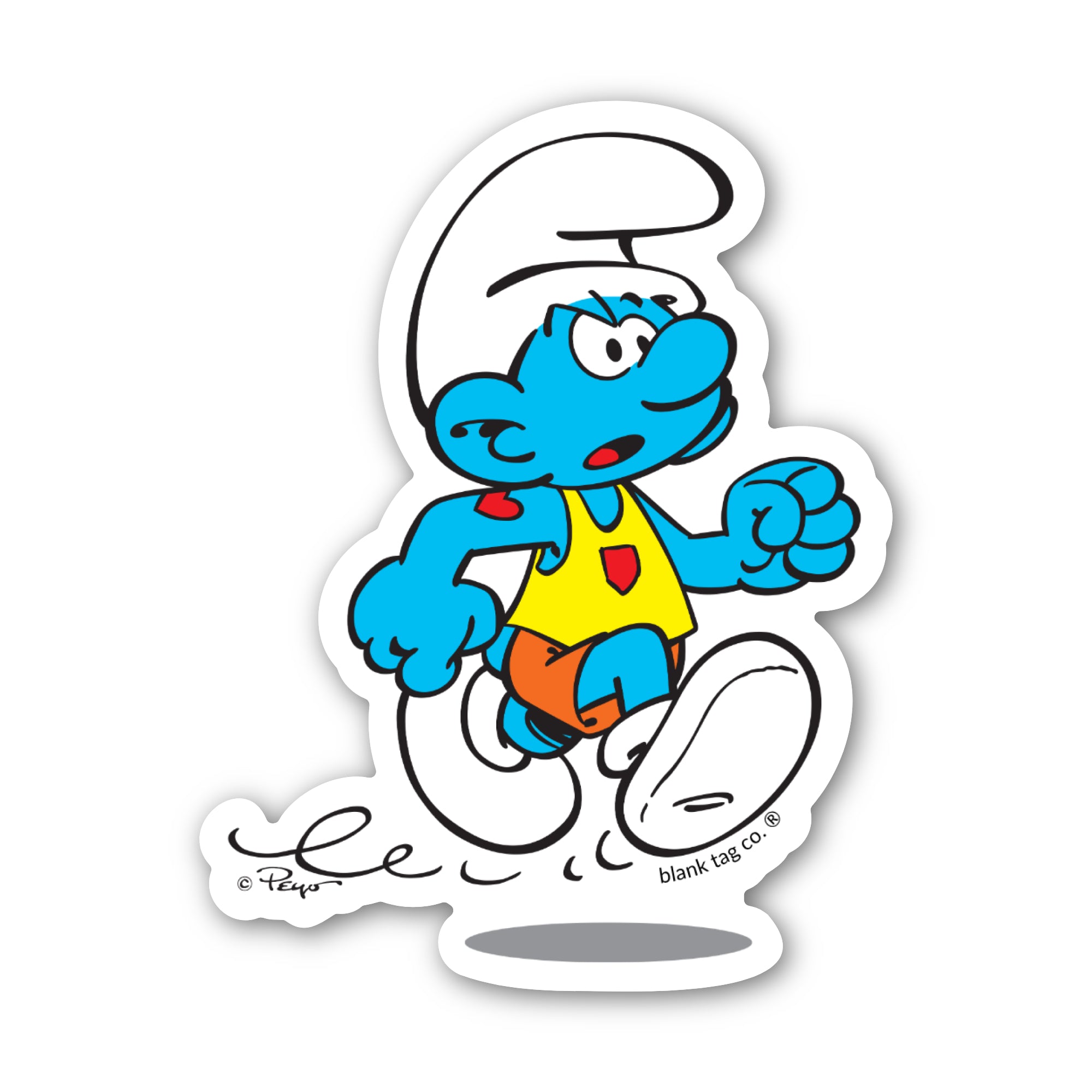 Smurfs® Waterproof Sticker - Jogging Smurf