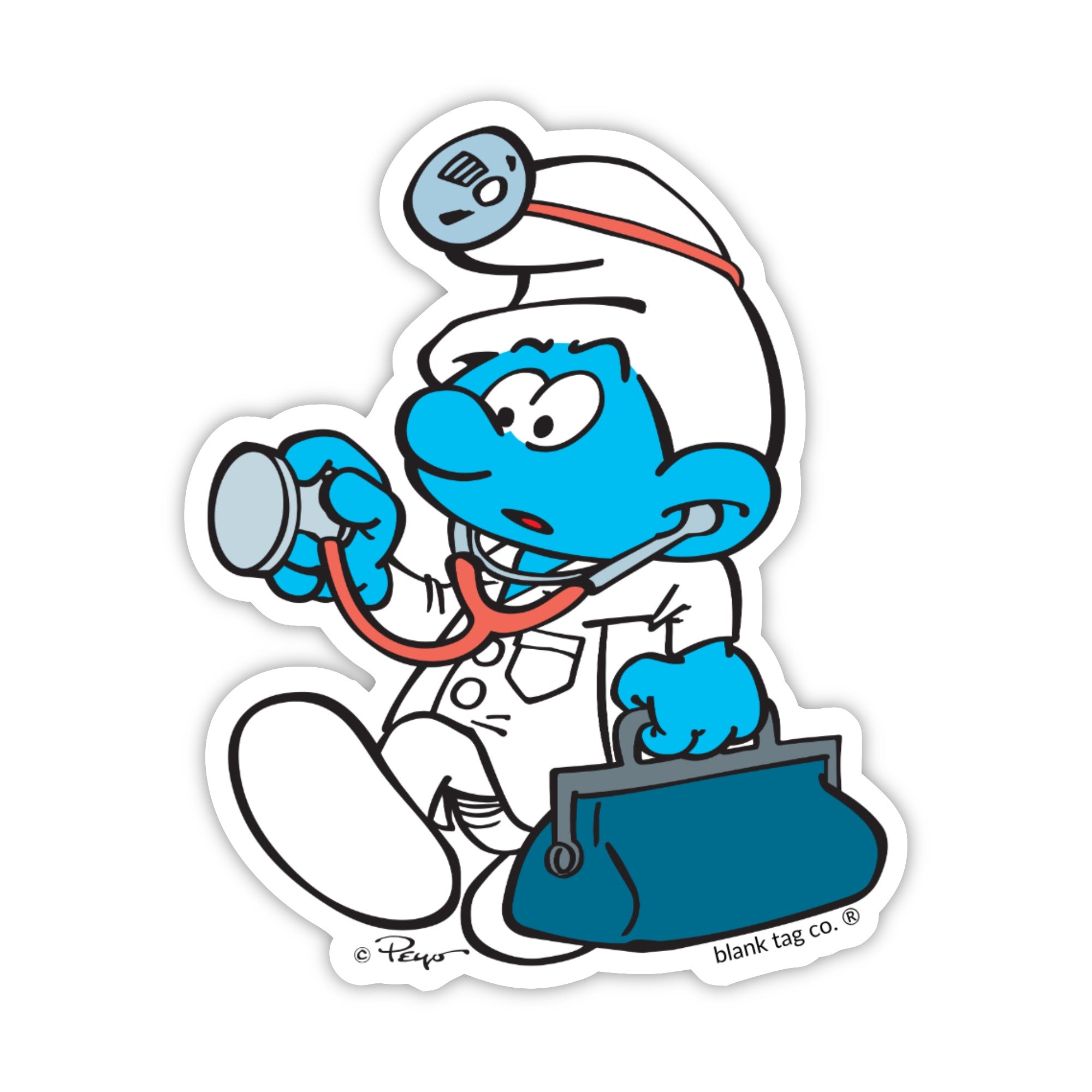 Smurfs® Waterproof Sticker - Doctor Smurf