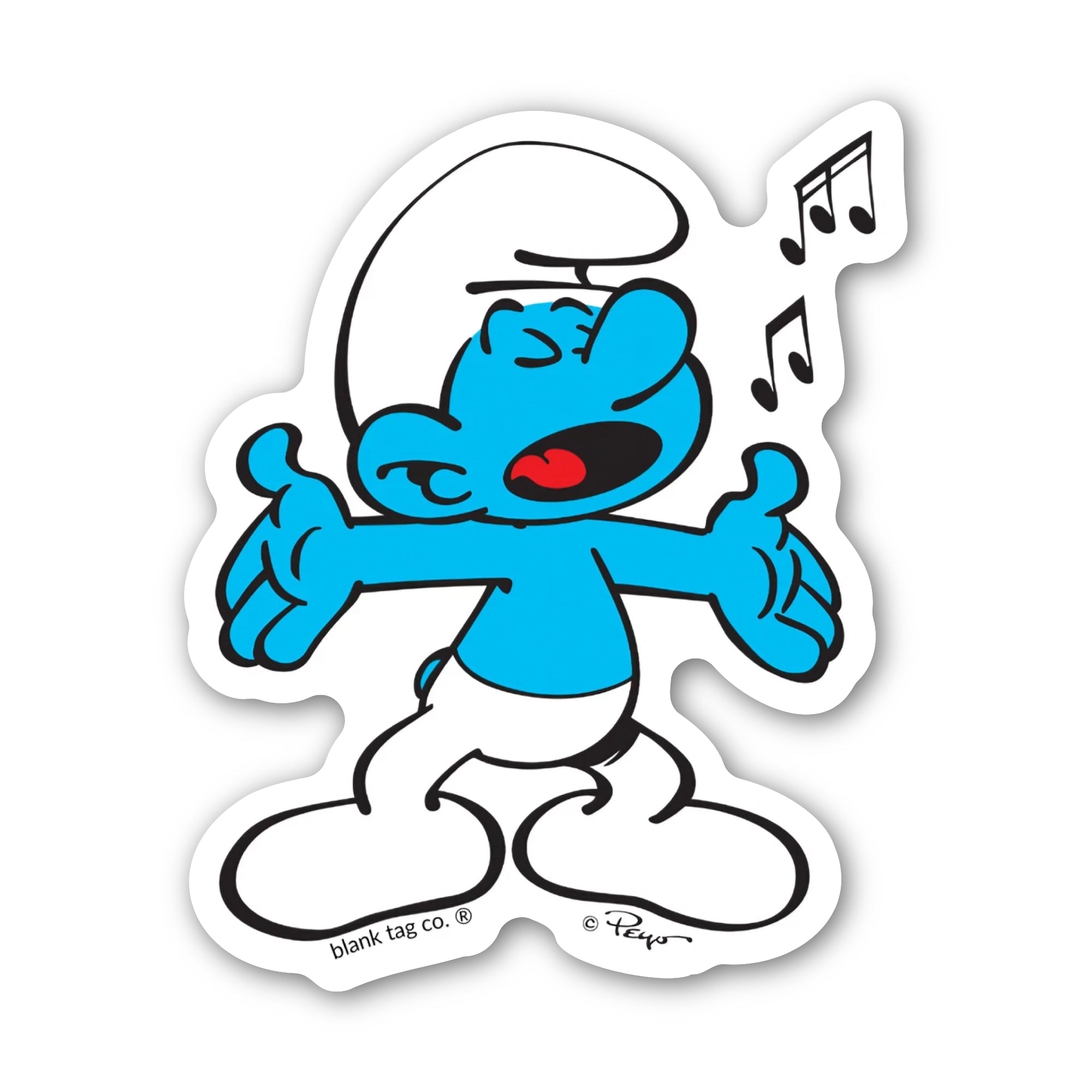 Smurfs® Waterproof Sticker - Singing Smurf