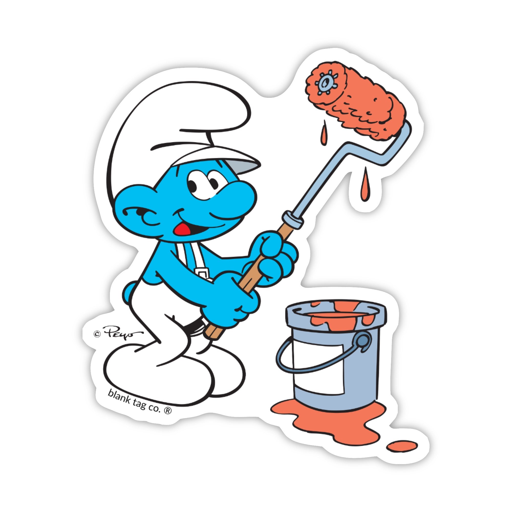 Smurfs® Waterproof Sticker - Painting Smurf