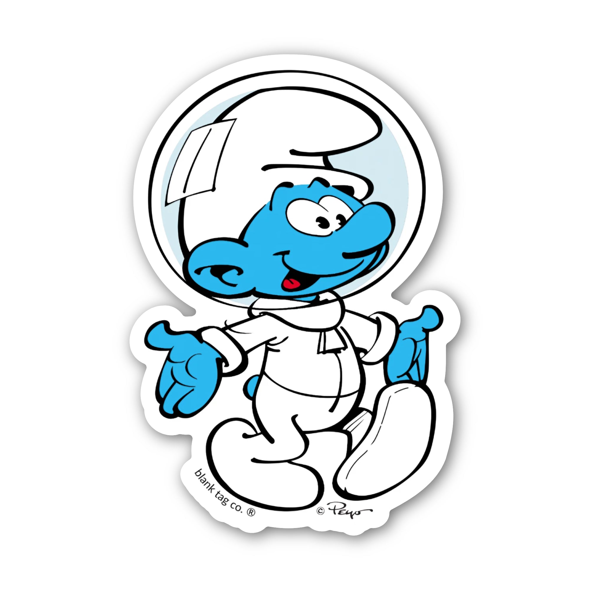 Smurfs® Waterproof Sticker - Astronaut Smurf