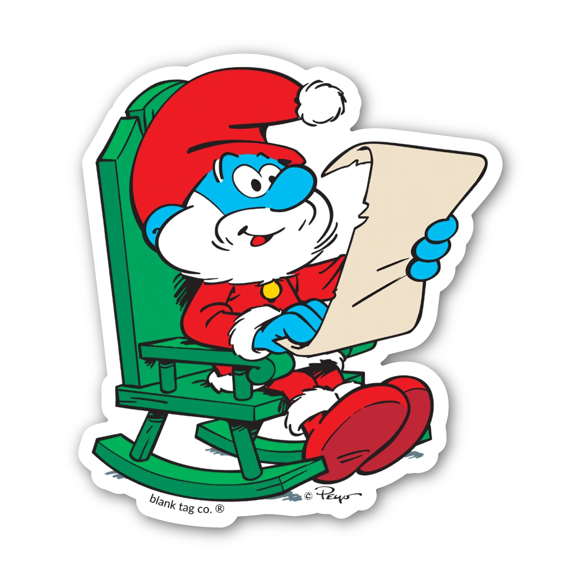Smurfs® Waterproof Sticker - Santa Papa Smurf