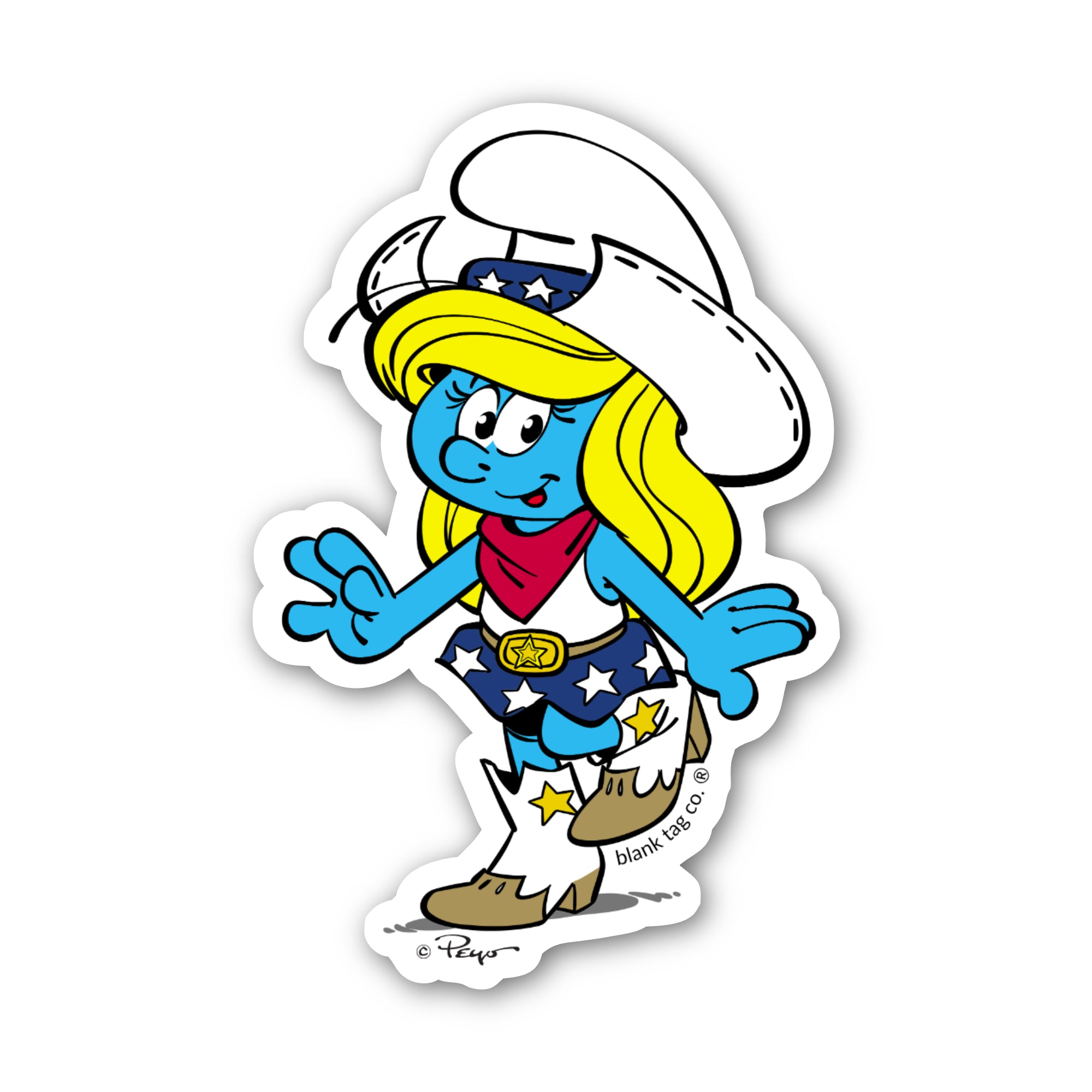 Smurfs® Waterproof Sticker - Cowgirl Smurfette