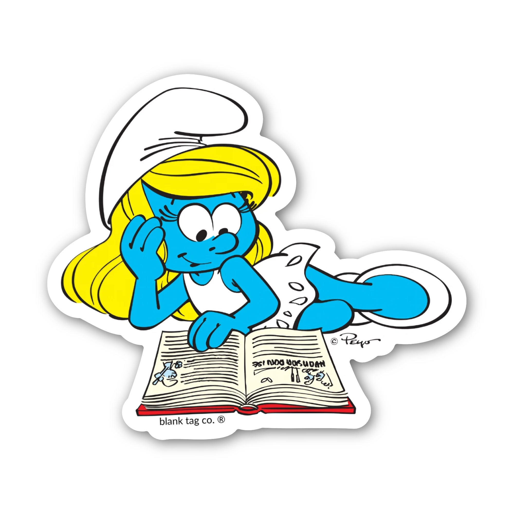 Smurfs® Waterproof Sticker - Reading Smurfette