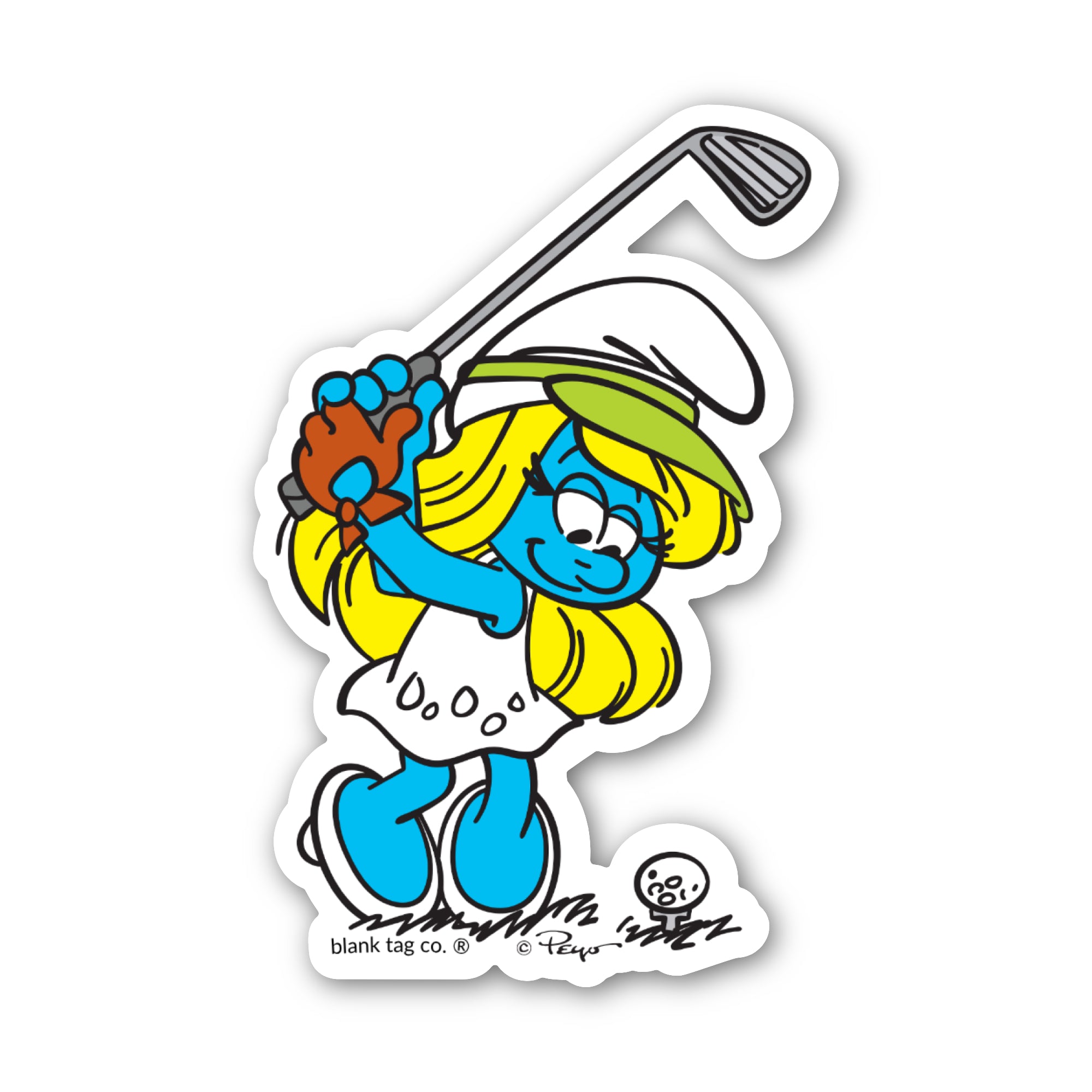 Smurfs® Waterproof Sticker - Golfing Smurfette