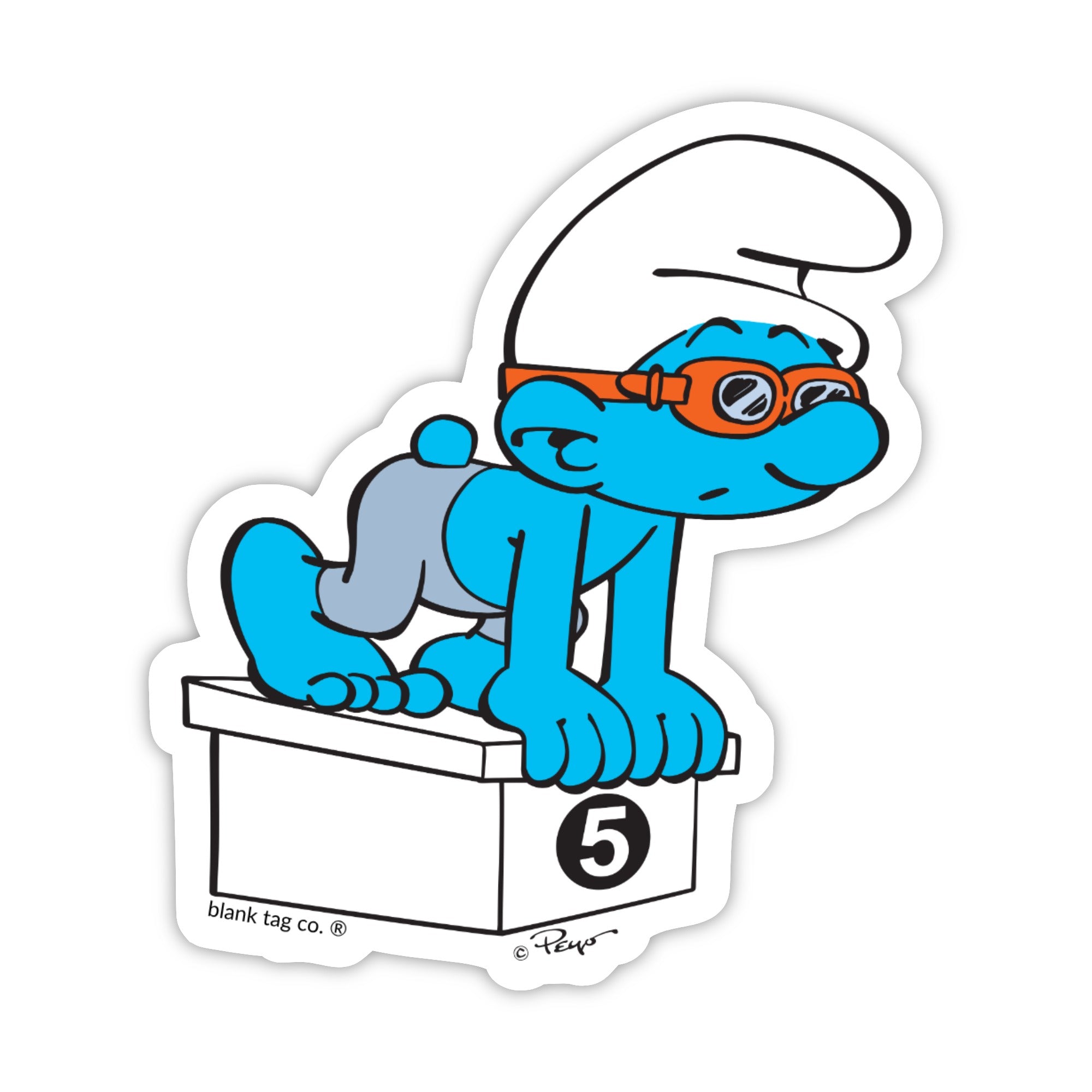 Smurfs® Waterproof Sticker - Smurf Ready To Dive