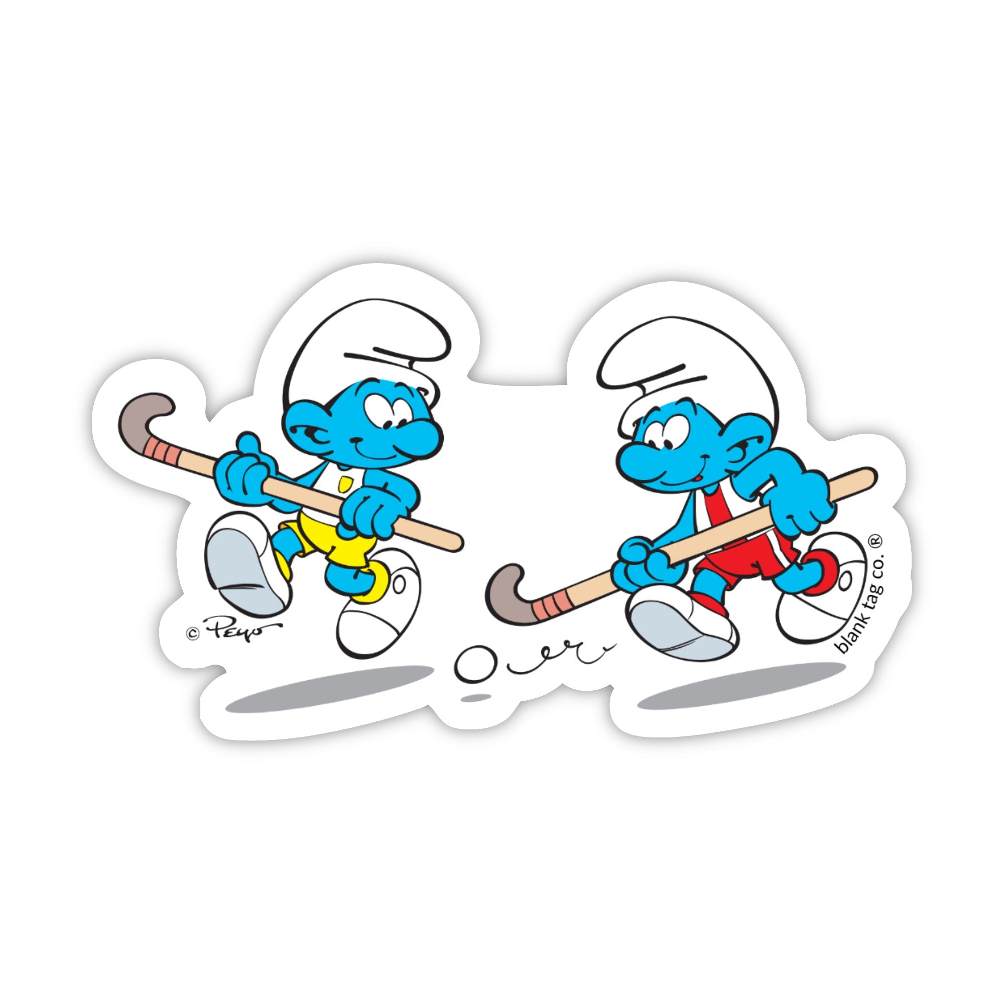 Smurfs® Waterproof Sticker - Field Hockey Smurfs
