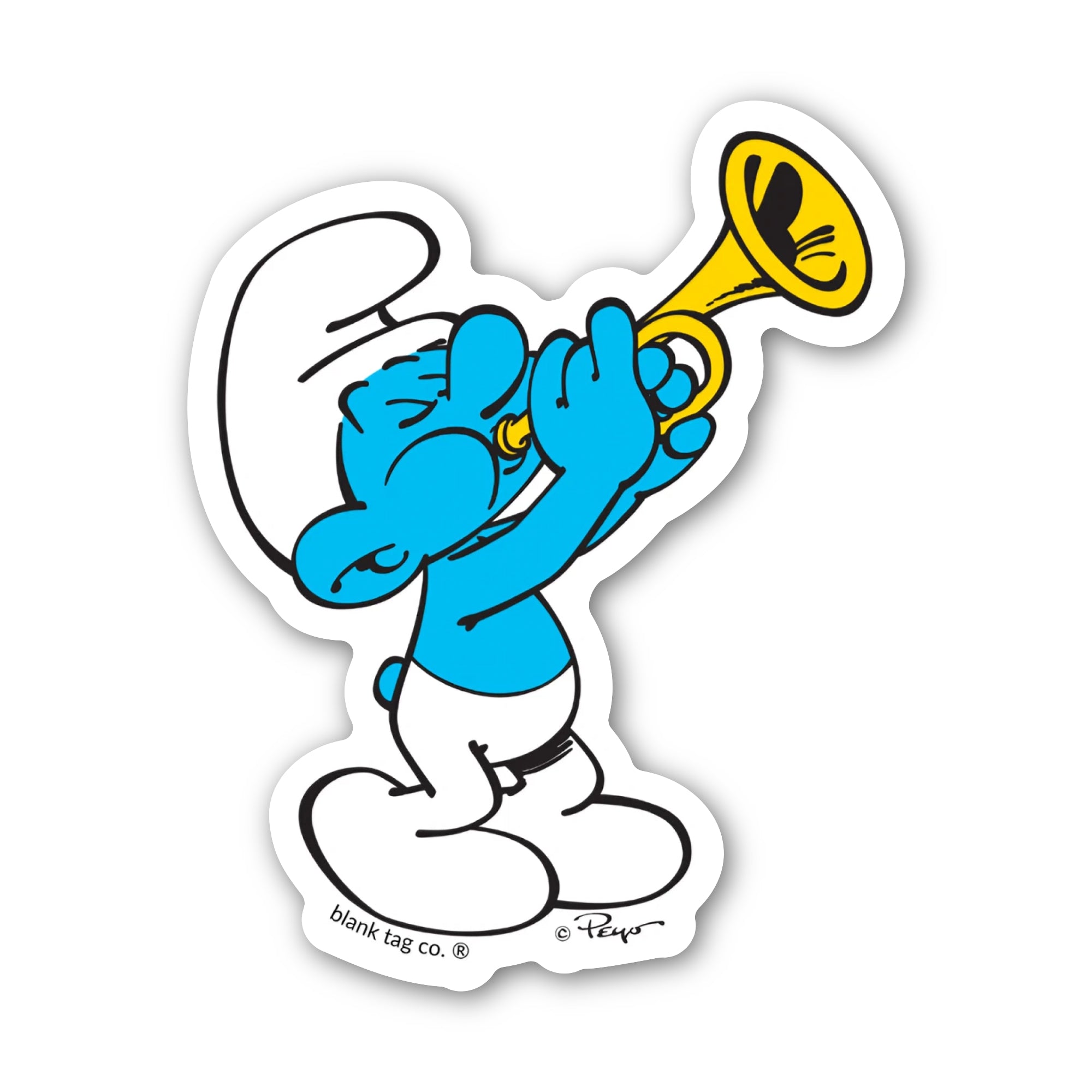 Smurfs® Waterproof Sticker - Smurf With A Trumpet