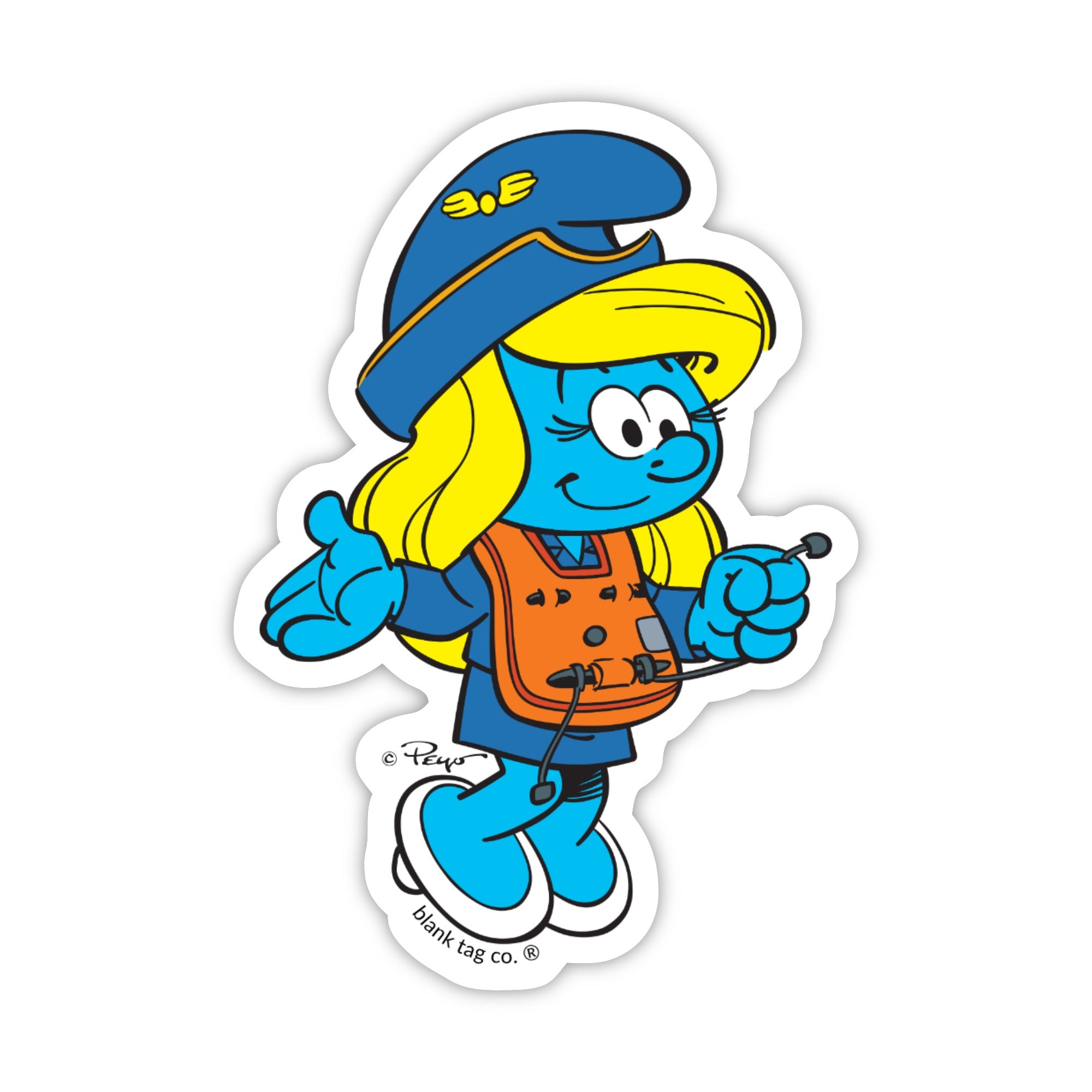 Smurfs® Waterproof Sticker - Stewardess Smurfette