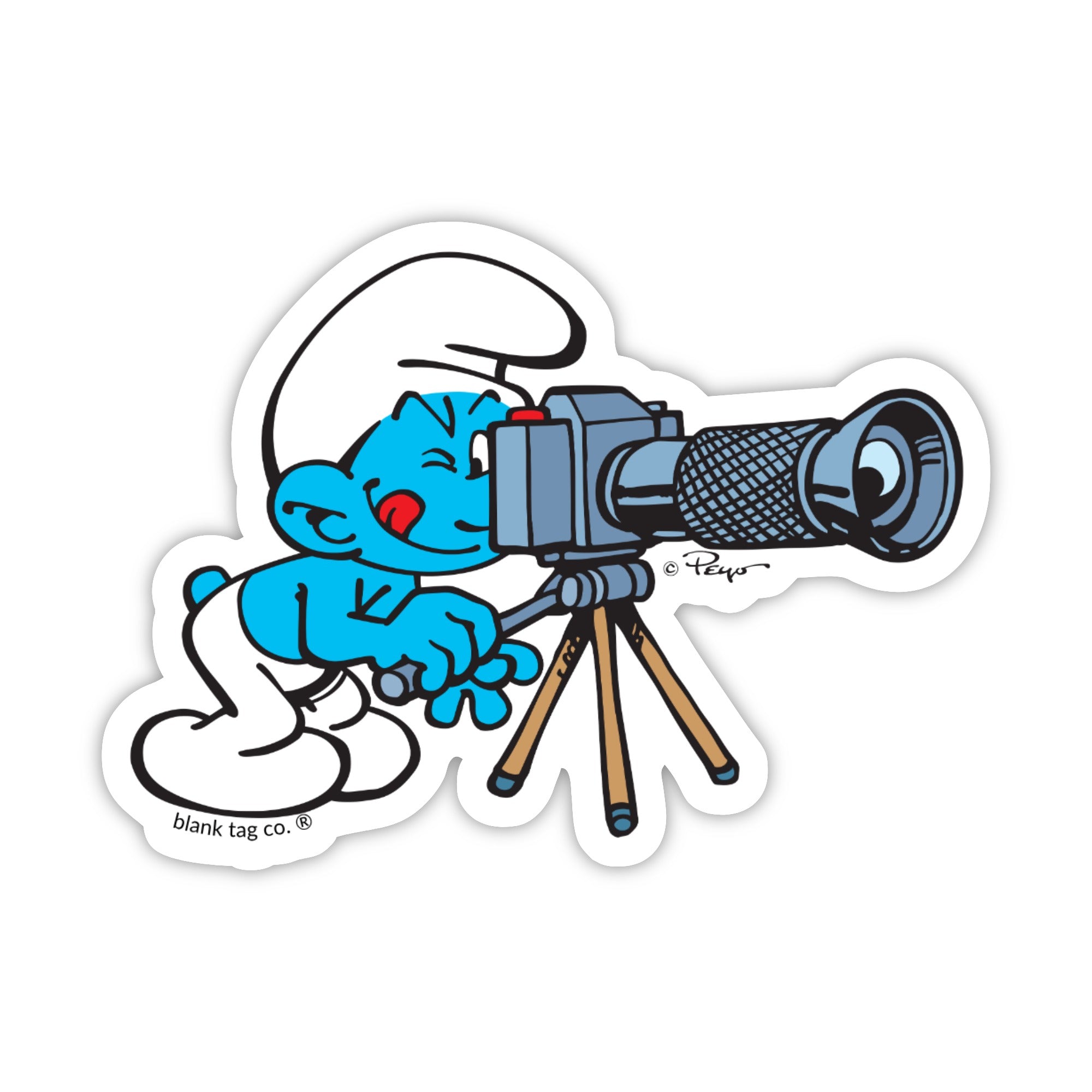 Smurfs® Waterproof Sticker - Photographer Smurf
