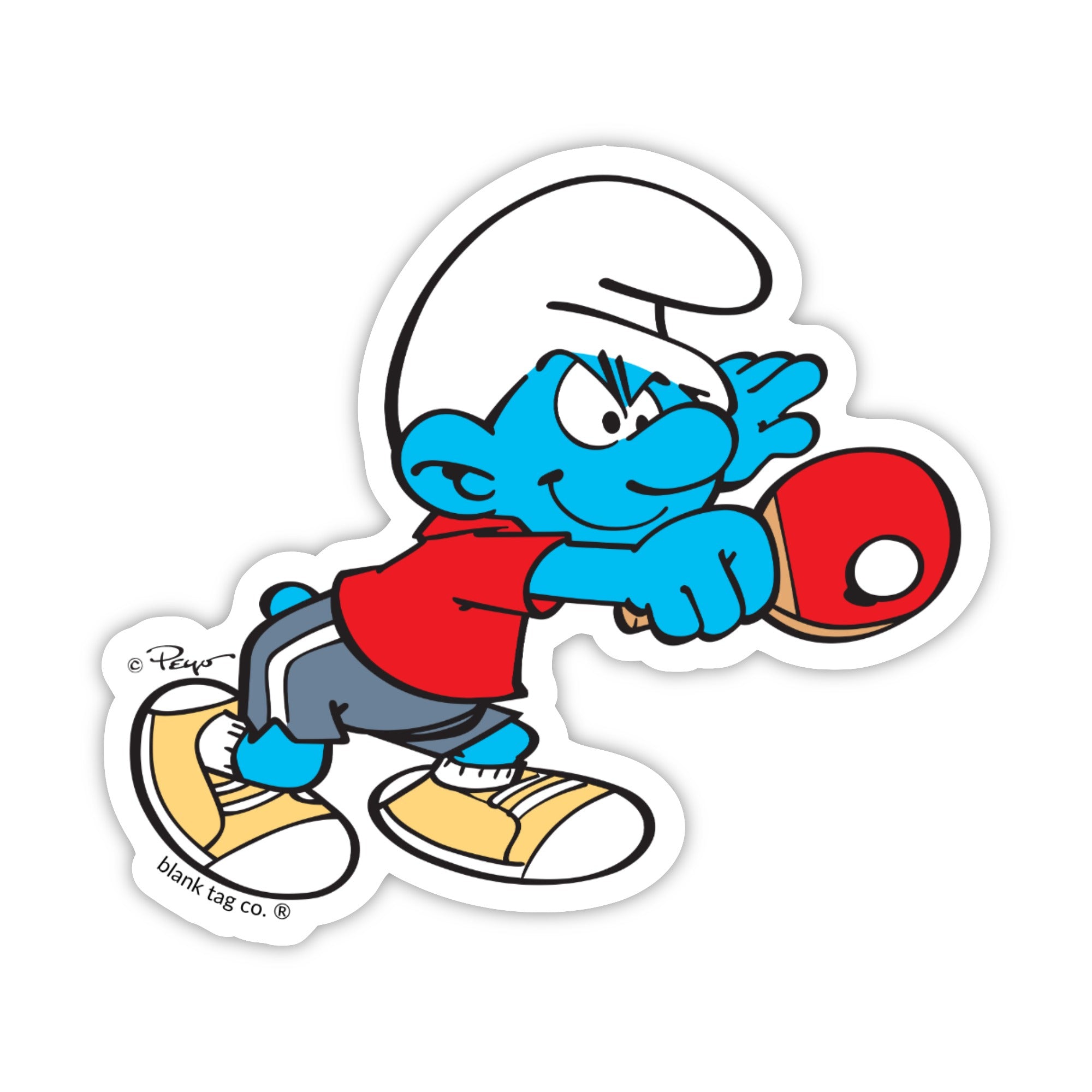 Smurfs® Waterproof Sticker - Table Tennis Smurf