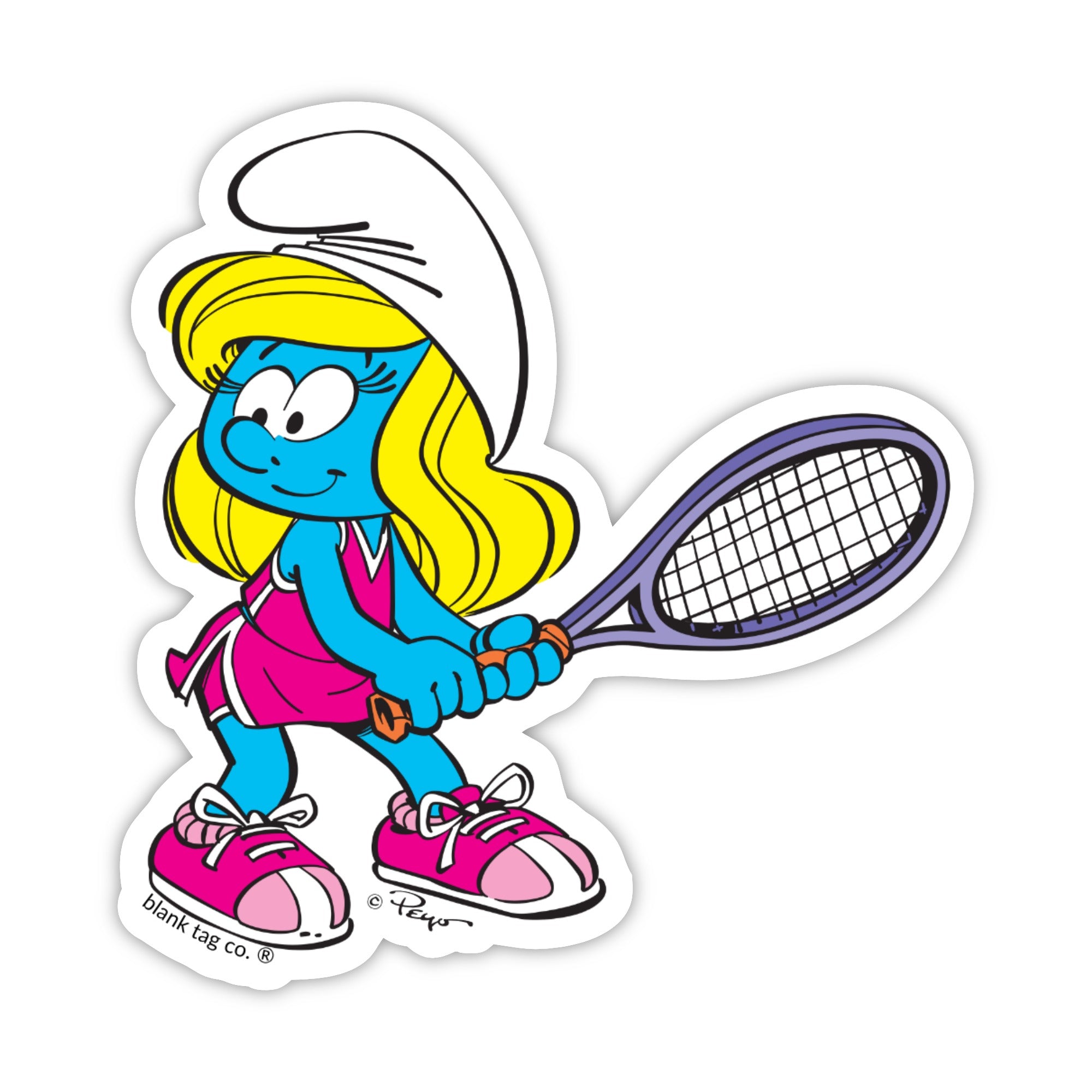 Smurfs® Waterproof Sticker - Smurfette Playing Tennis