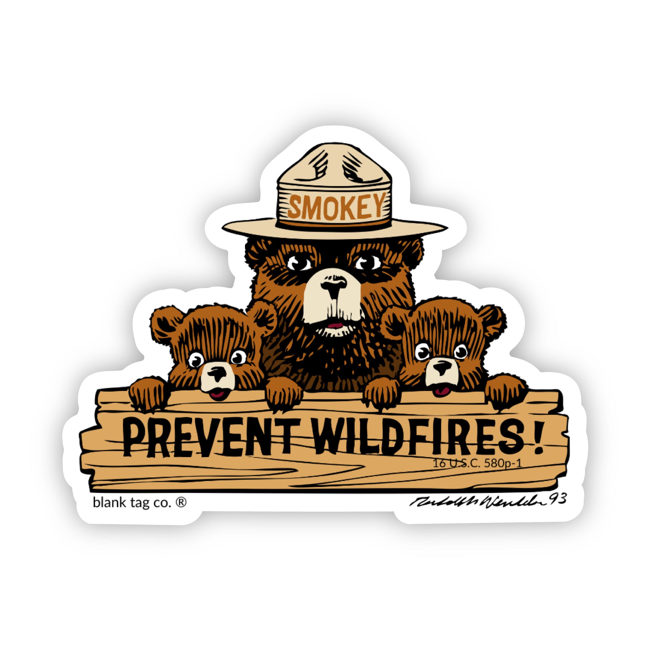 The Classic Prevent Wildfires Sticker