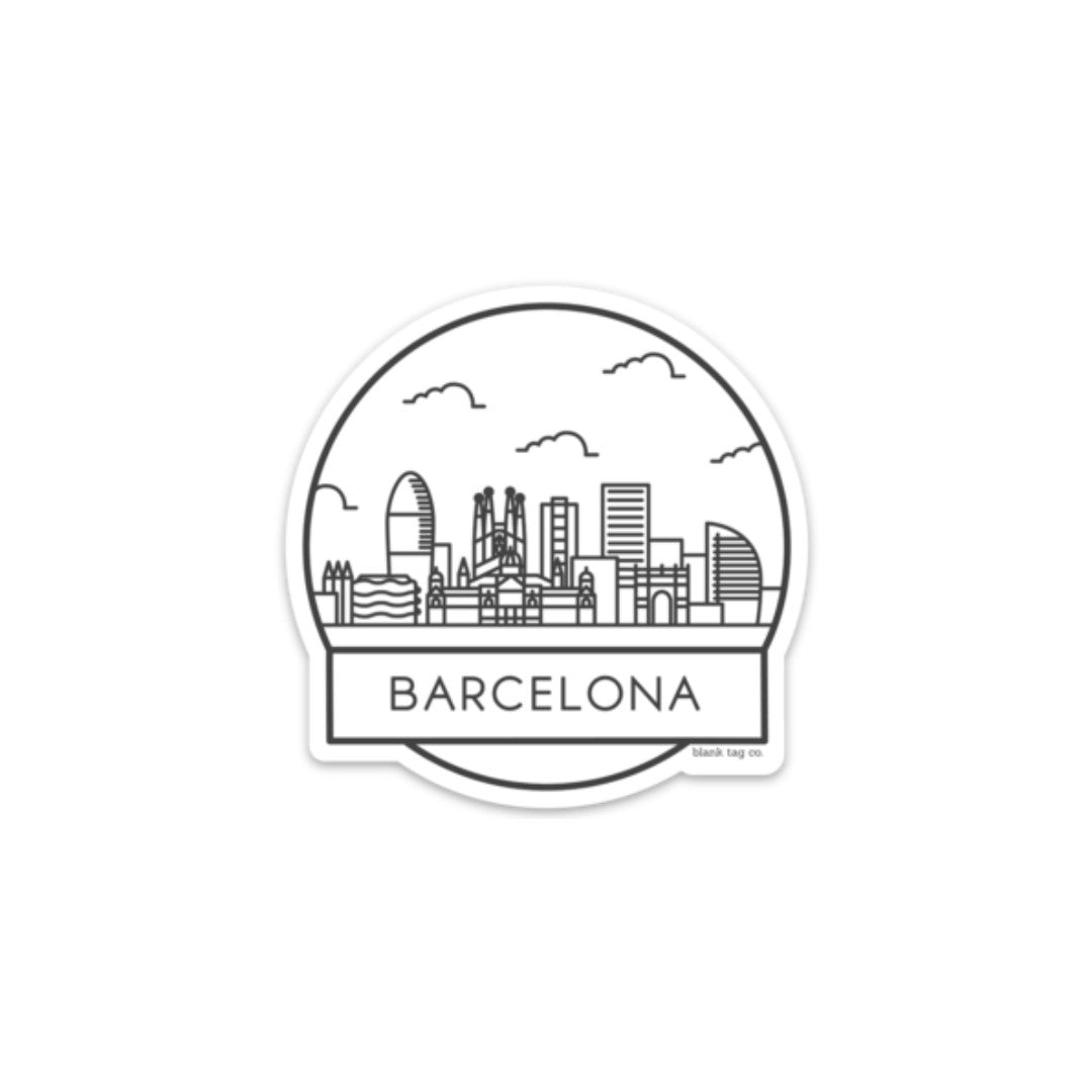 Blank Tag Co.® Waterproof Sticker - Barcelona Cityscape