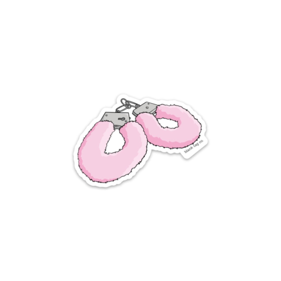 Blank Tag Co.® Waterproof Sticker - Fuzzy Handcuffs