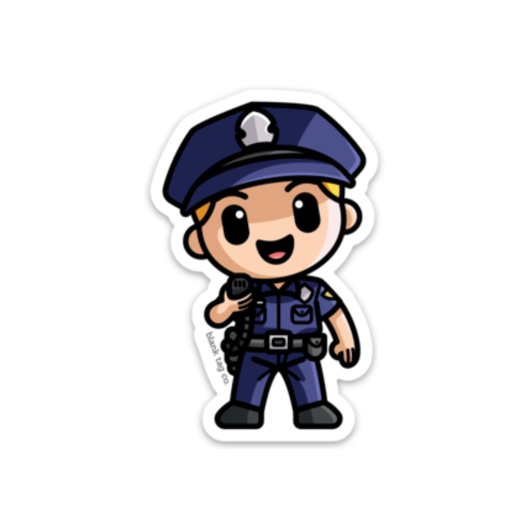 Blank Tag Co.® Waterproof Sticker - Male Police Officer