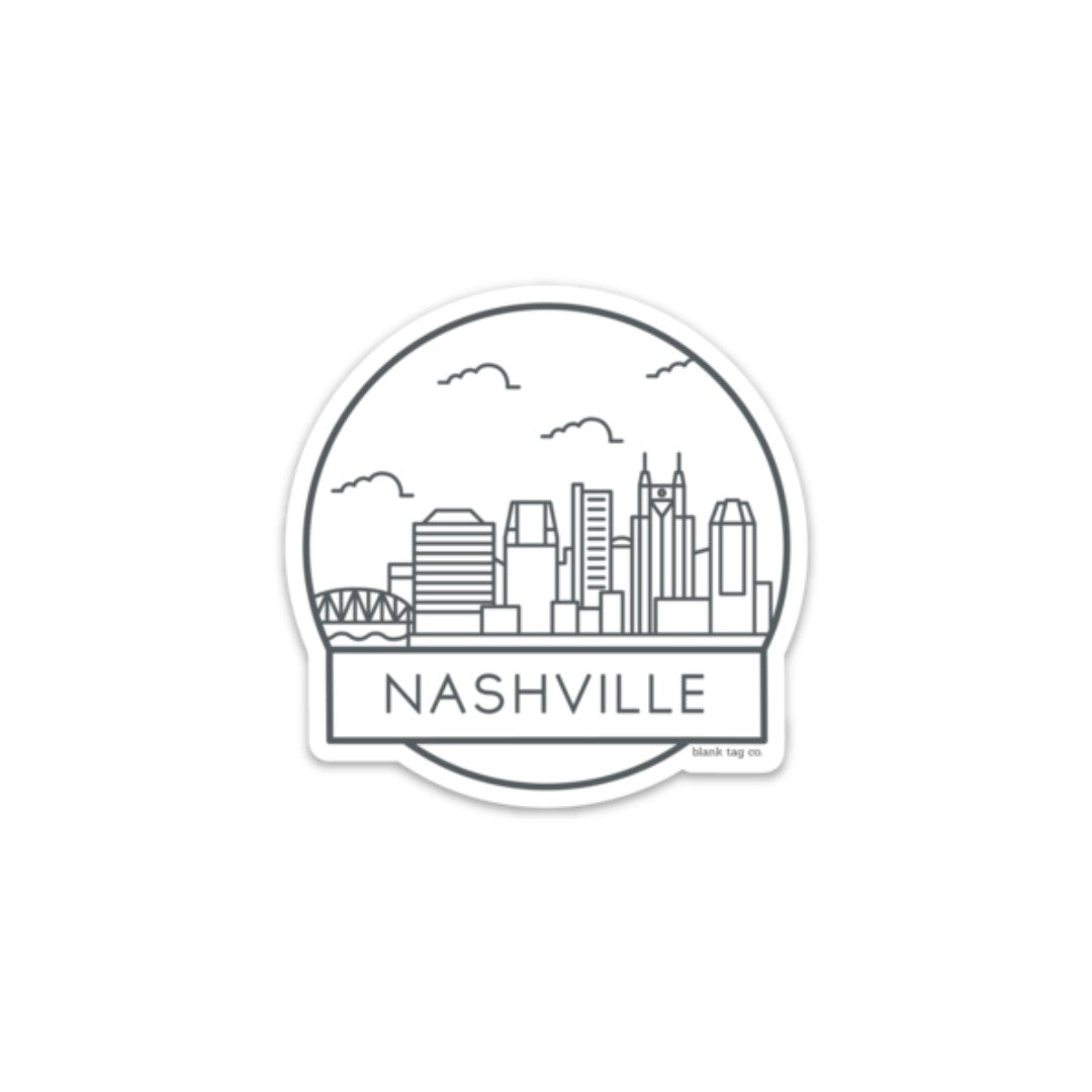 Blank Tag Co.® Waterproof Sticker - Nashville Cityscape
