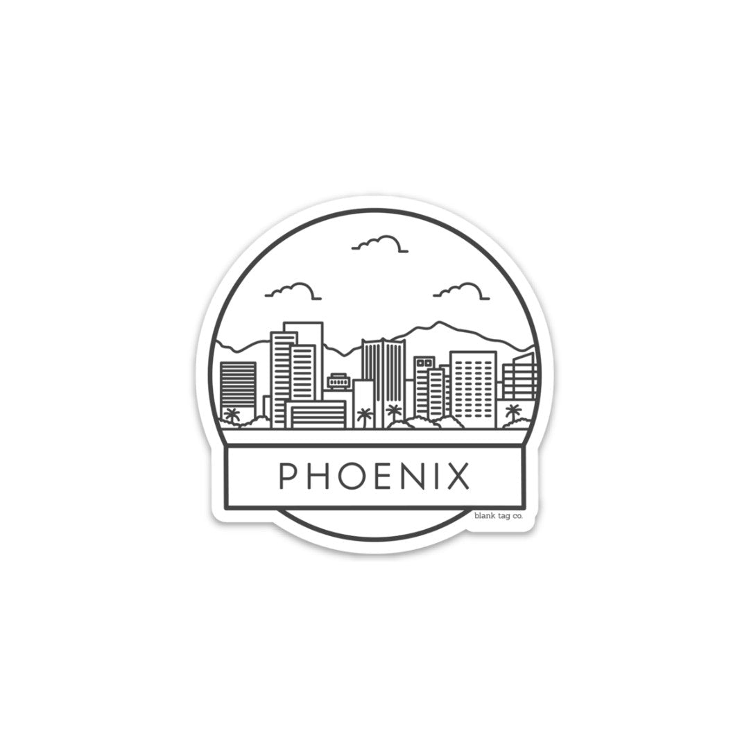 Blank Tag Co.® Waterproof Sticker - Phoenix Cityscape