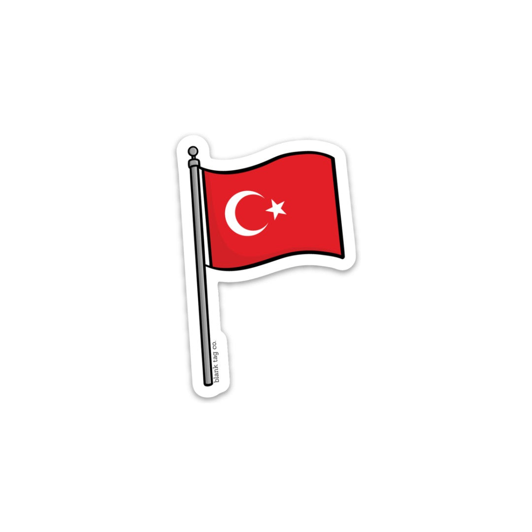 Blank Tag Co.® Waterproof Sticker - Turkey Flag